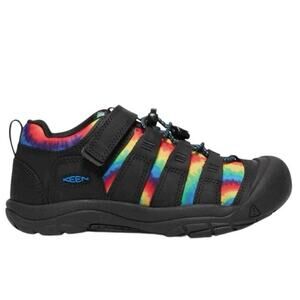 Keen Big Kids Unisex Newport‎ Bungee Closure Shoe Black Rainbow Tie Dye - 7